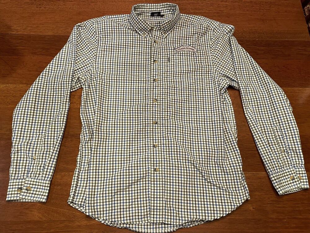 L Kavu Sierra Nevada Embroidered Check Shirt Long Sleeve Button Up Outdoor